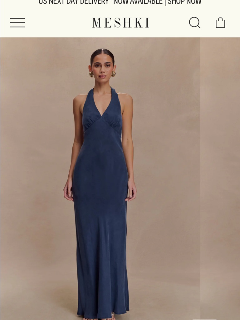 Meshki Louisiana Halter Maci Dress - Navy